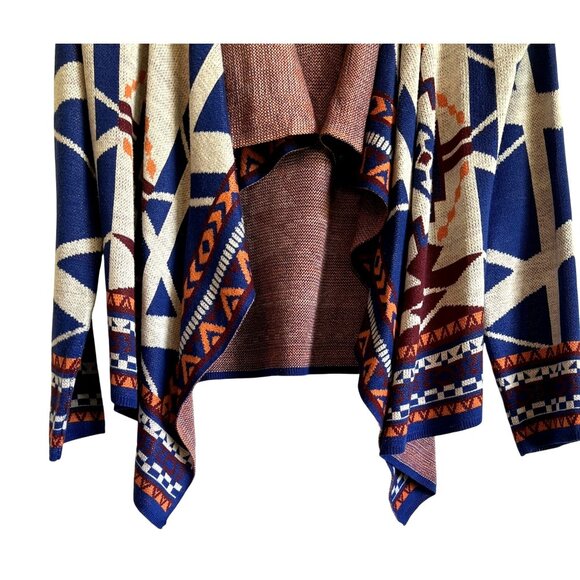Flying Tomato Southwest Aztec Print Women's Medium Open Front Cardigan Cozy - Picture 3 of 6
